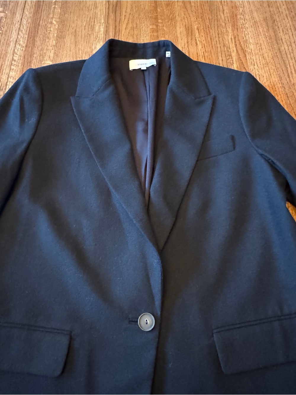 Vince Black Fine Suiting Wool Blend Single-Button Blazer Jacket - Size 12 - Picture 8 of 11